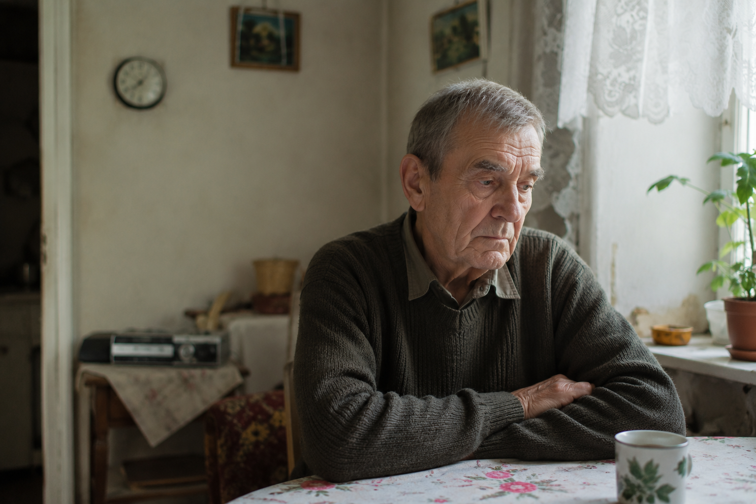 пожилой психически больной мужчина в пансионате
