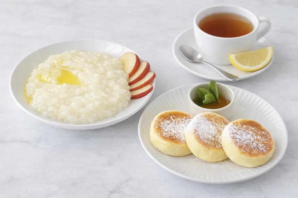 рисовая каша, сырники, чай